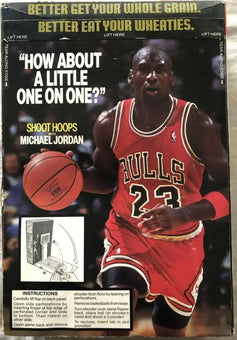 Michael Jordan Chicago Bulls 1990 Wheaties Shoot Hoops cereal box (full and unopened) - AutographsForSale.com