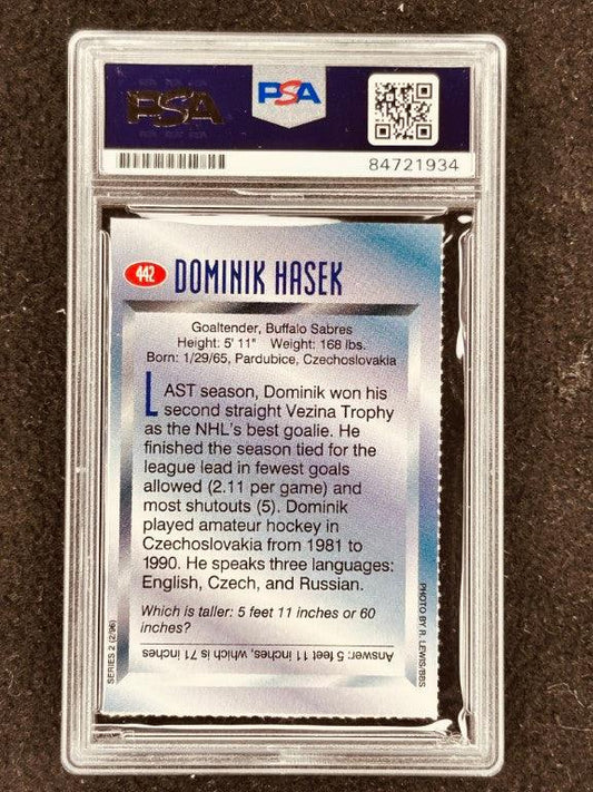Dominik Hasek autographed Buffalo Sabres 1996 Sports Illustrated for Kids card PSA/DNA slab - AutographsForSale.com