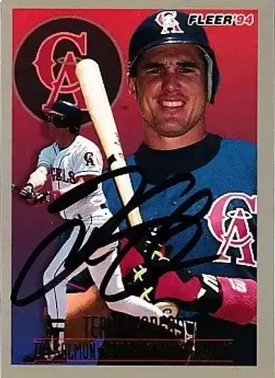 Tim Salmon autographed California Angels 1994 Fleer team Leaders insert card - AutographsForSale.com