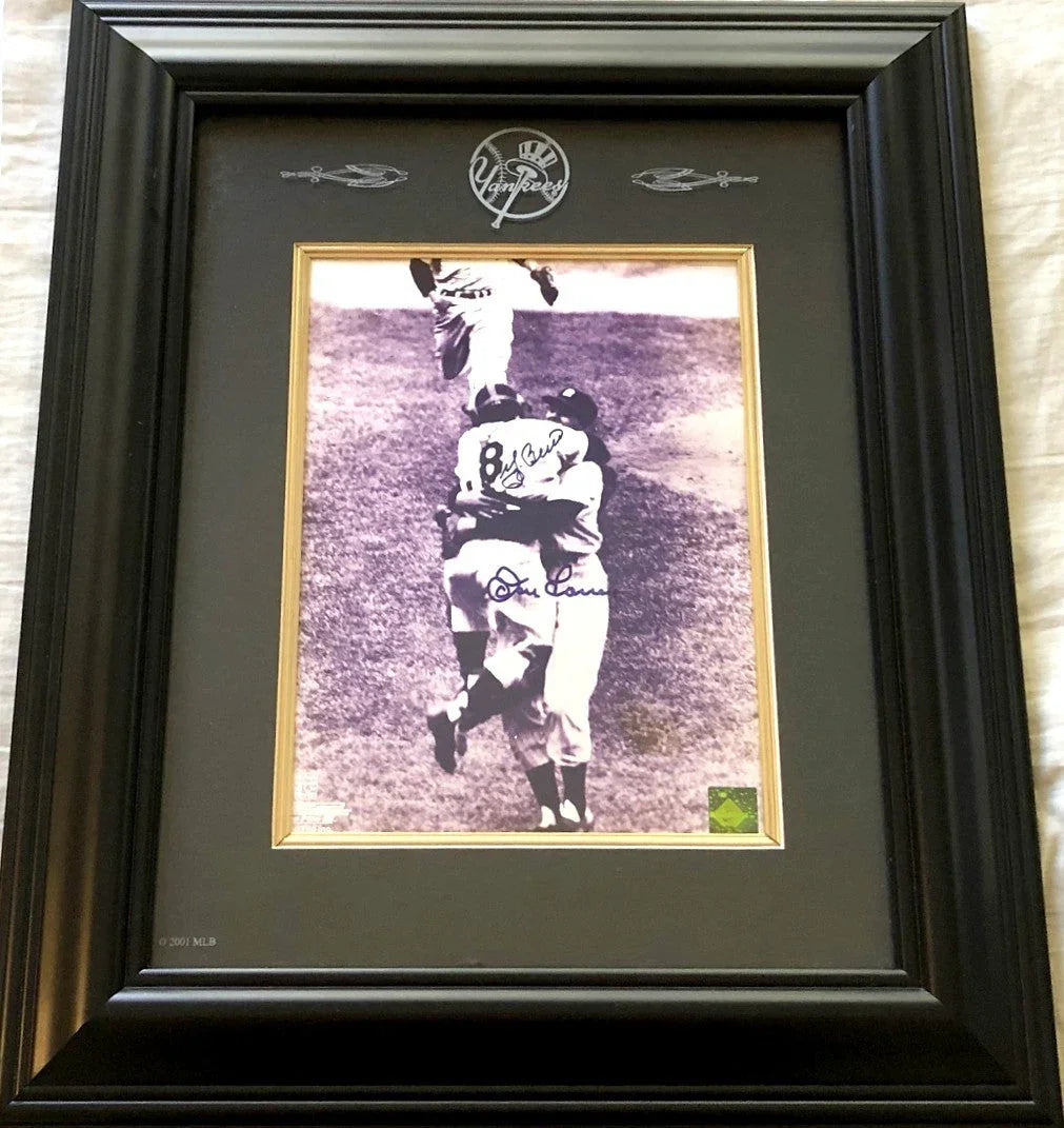 Don Larsen & Yogi Berra signed NY Yankees 1956 World Series Perfect Game 8x10 photo framed - AutographsForSale.com