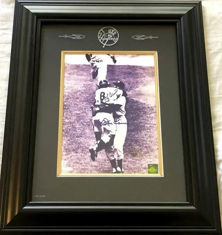 Don Larsen & Yogi Berra signed NY Yankees 1956 World Series Perfect Game 8x10 photo framed - AutographsForSale.com
