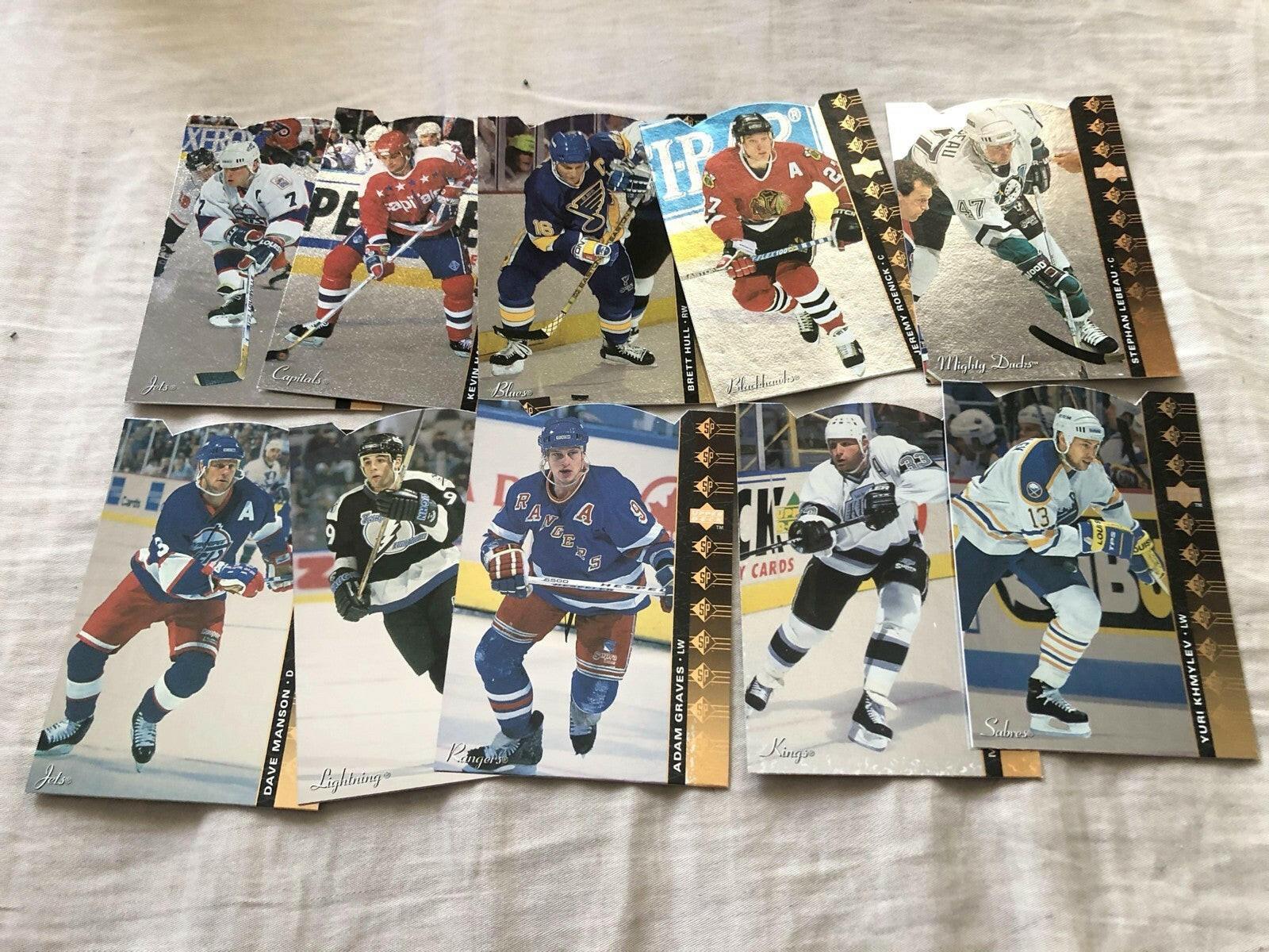 10 1994-95 Upper Deck NHL Hockey SP die cut insert cards Brett Hull Jeremy Roenick Keith Tkachuk - AutographsForSale.com