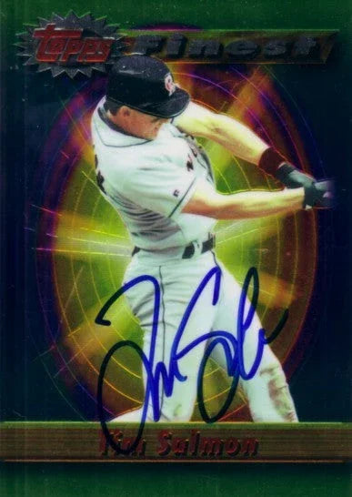 Tim Salmon signed Angels 1994 Topps Finest jumbo card - AutographsForSale.com