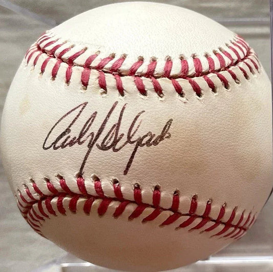 Carlos Delgado autographed Rawlings American League baseball (Athletes Direct) - AutographsForSale.com