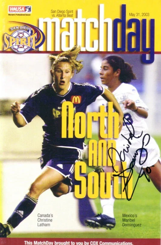 Maribel Dominguez signed 2003 WUSA Atlanta Beat soccer program - AutographsForSale.com