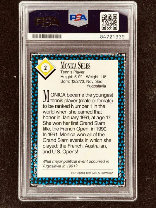Monica Seles autographed 1992 Sports Illustrated for Kids tennis card PSA/DNA slab - AutographsForSale.com