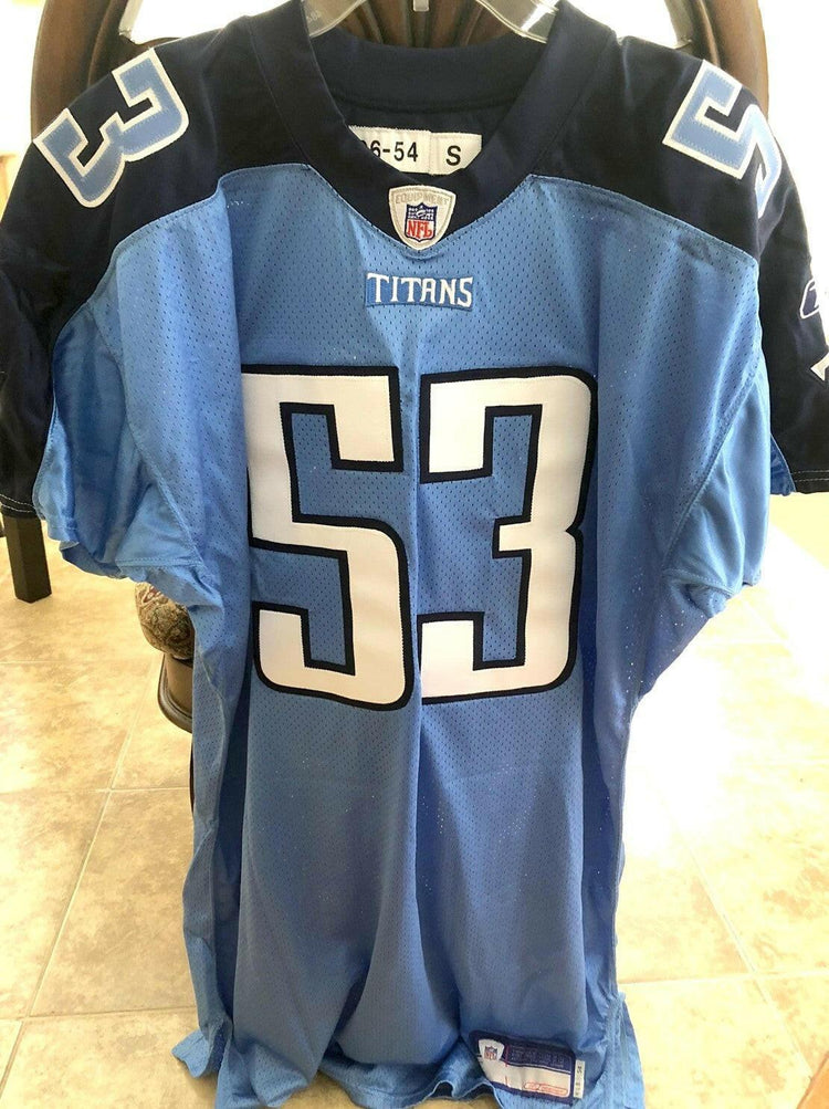 Keith Bulluck Tennessee Titans 2006 Reebok team issue blue jersey - AutographsForSale.com