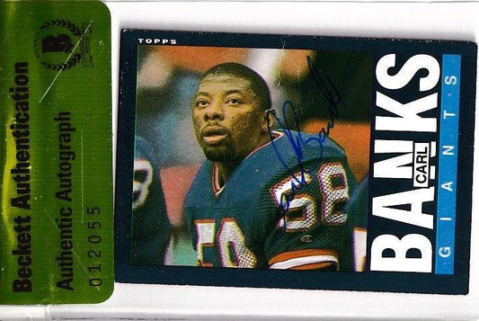 Carl Banks autographed NY Giants 1985 Topps Rookie Card BAS - AutographsForSale.com