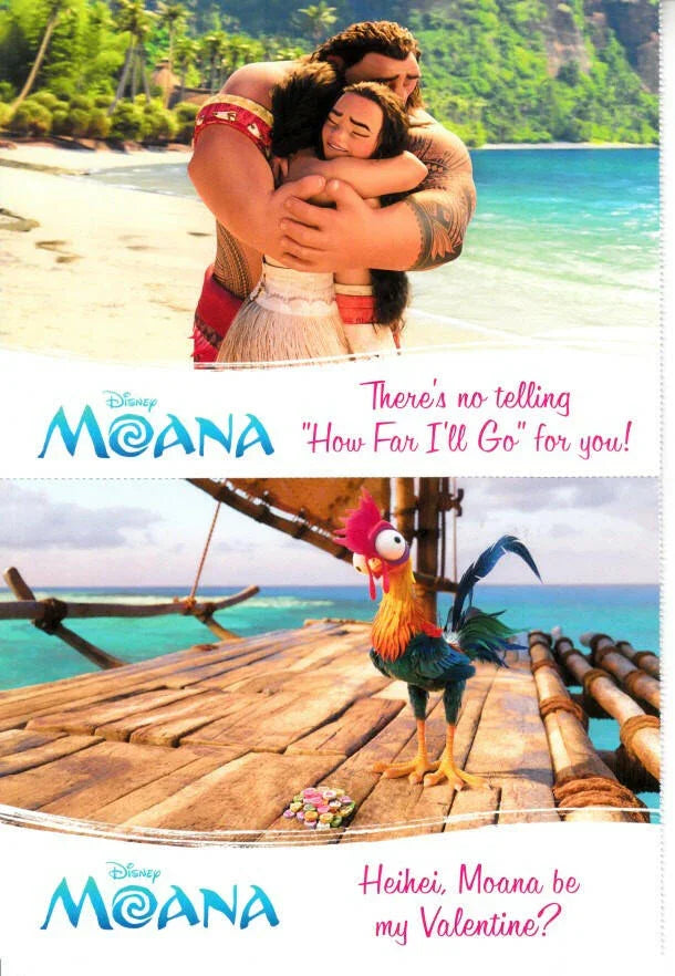 Moana movie set of 2 different 2016 Disney promo postcards - AutographsForSale.com