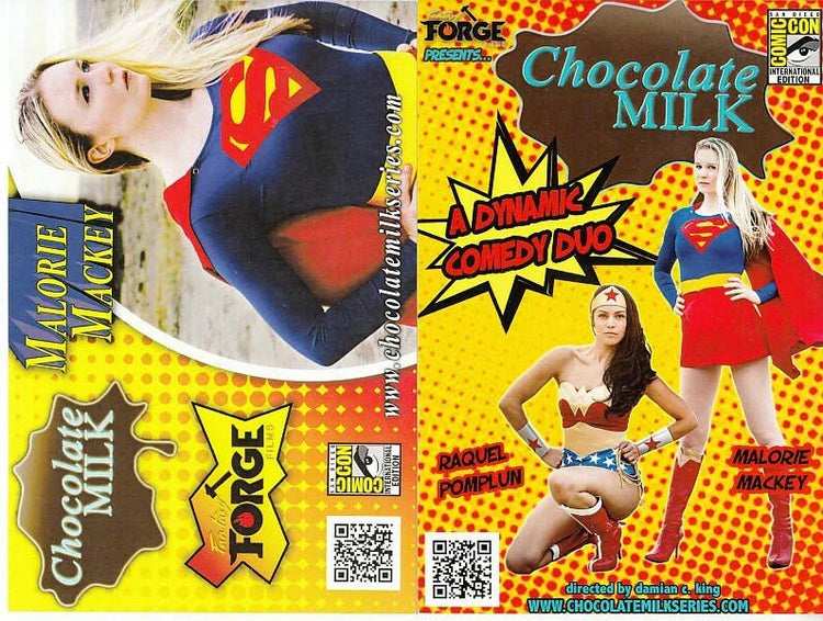 Raquel Pomplun & Malorie Mackey (Bench Warmers) Chocolate Milk 2015 SDCC 4x6 promo cards - AutographsForSale.com