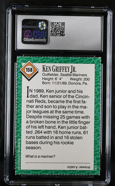 Ken Griffey Jr Mariners 1990 SI for Kids card CSG 8.5 - AutographsForSale.com