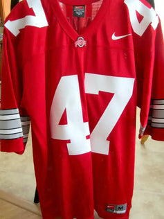 A.J. Hawk Ohio State Buckeyes Authentic Nike Red Throwback stitched 47 jersey - AutographsForSale.com