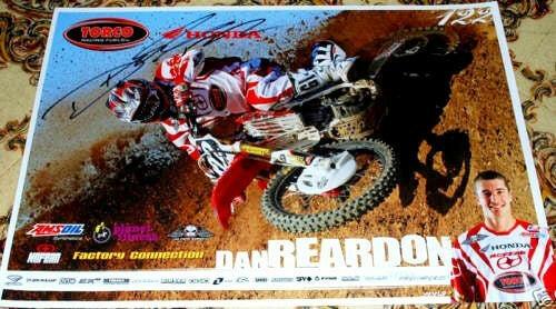 Dan Reardon signed Honda Racing motocross mini poster - AutographsForSale.com