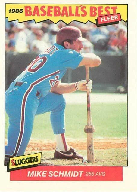 Mike Schmidt Philadelphia Phillies 1986 Fleer Sluggers vs Pitchers card - AutographsForSale.com
