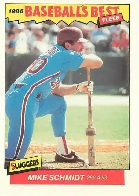 Mike Schmidt Philadelphia Phillies 1986 Fleer Sluggers vs Pitchers card - AutographsForSale.com