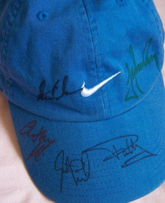 Stewart Cink Trevor Immelman Anthony Kim Justin Leonard Paul Casey signed Nike golf cap - AutographsForSale.com