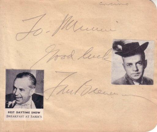 Tom Breneman Breakfast in Hollywood signed autograph album book page - AutographsForSale.com