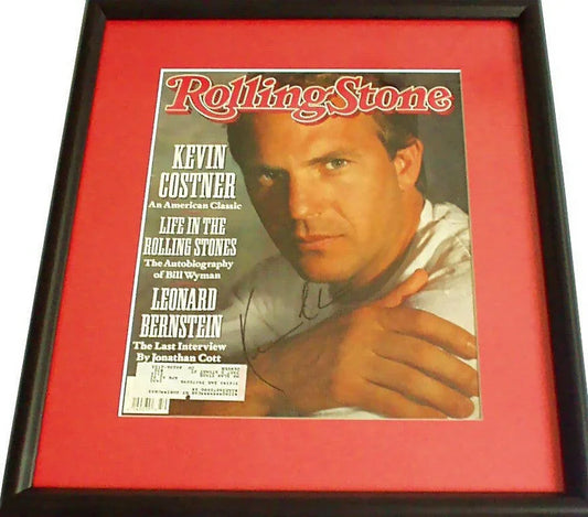 Kevin Costner autographed 1990 Rolling Stone magazine cover custom framed JSA - AutographsForSale.com