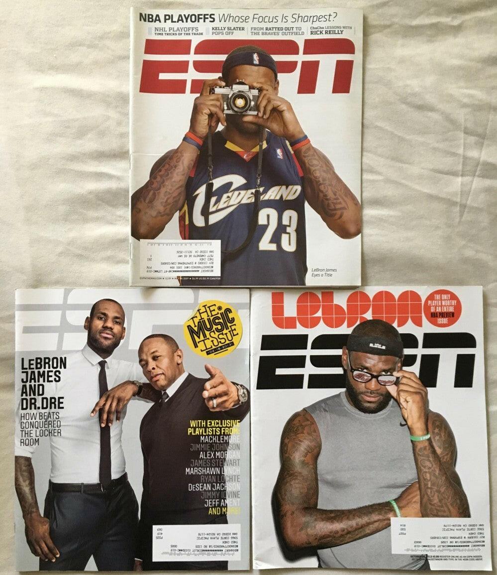 LeBron James 3 ESPN magazine Issues May 2009 February October 2013 Dr Dre - AutographsForSale.com
