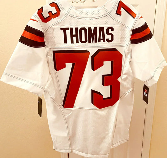 Joe Thomas Cleveland Browns 2017 LAST SEASON Nike Elite white game model jersey NEW - AutographsForSale.com