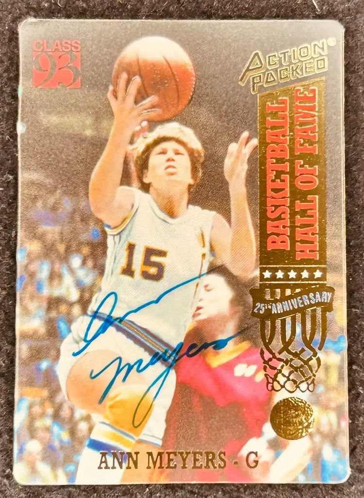 Ann Meyers signed UCLA 1993 Action Packed basketball Hall of Fame card - AutographsForSale.com