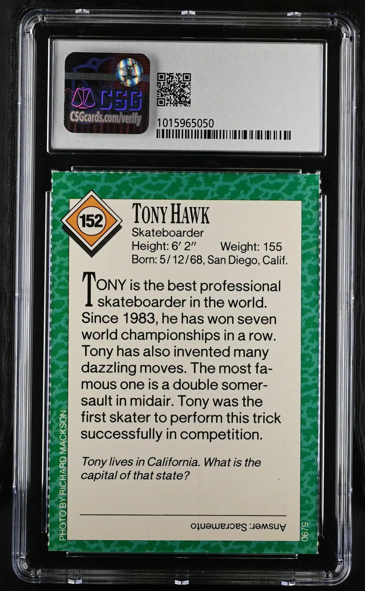 Tony Hawk 1990 SI for Kids Rookie Card CSG 6 - AutographsForSale.com