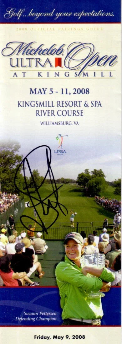 Suzann Pettersen signed 2008 LPGA Michelob Ultra Open pairings guide - AutographsForSale.com