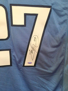 Eddie George signed Tennessee Titans Reebok blue jersey TRISTAR - AutographsForSale.com