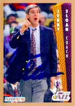 Jerry Sloan autographed Utah Jazz 1992-93 Fleer card - AutographsForSale.com