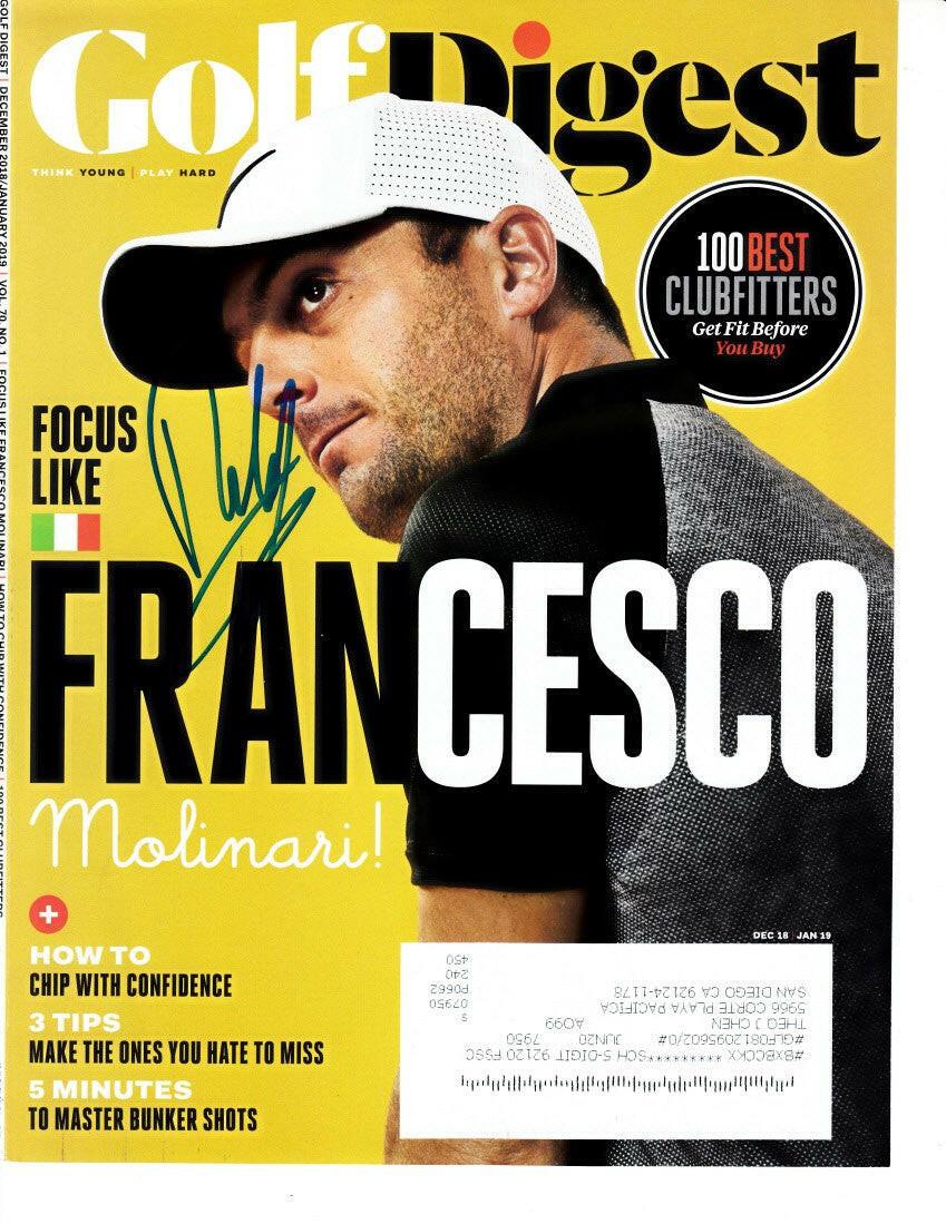 Francesco Molinari autographed 2018 Golf Digest cover - AutographsForSale.com