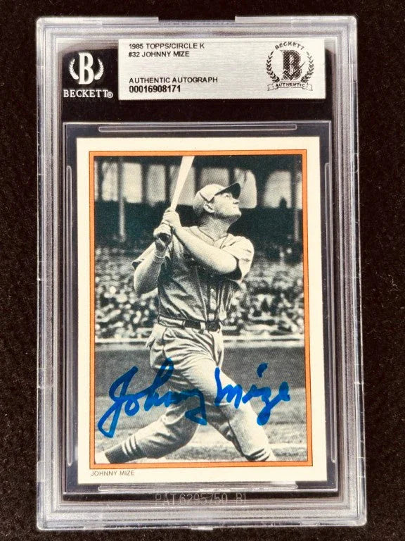 Johnny Mize signed St Louis Cardinals 1985 Topps Circle K Home Run Kings card BAS certified - AutographsForSale.com