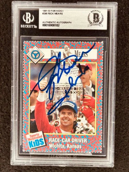 Rick Mears signed 1991 SI for Kids racing card BAS certified - AutographsForSale.com