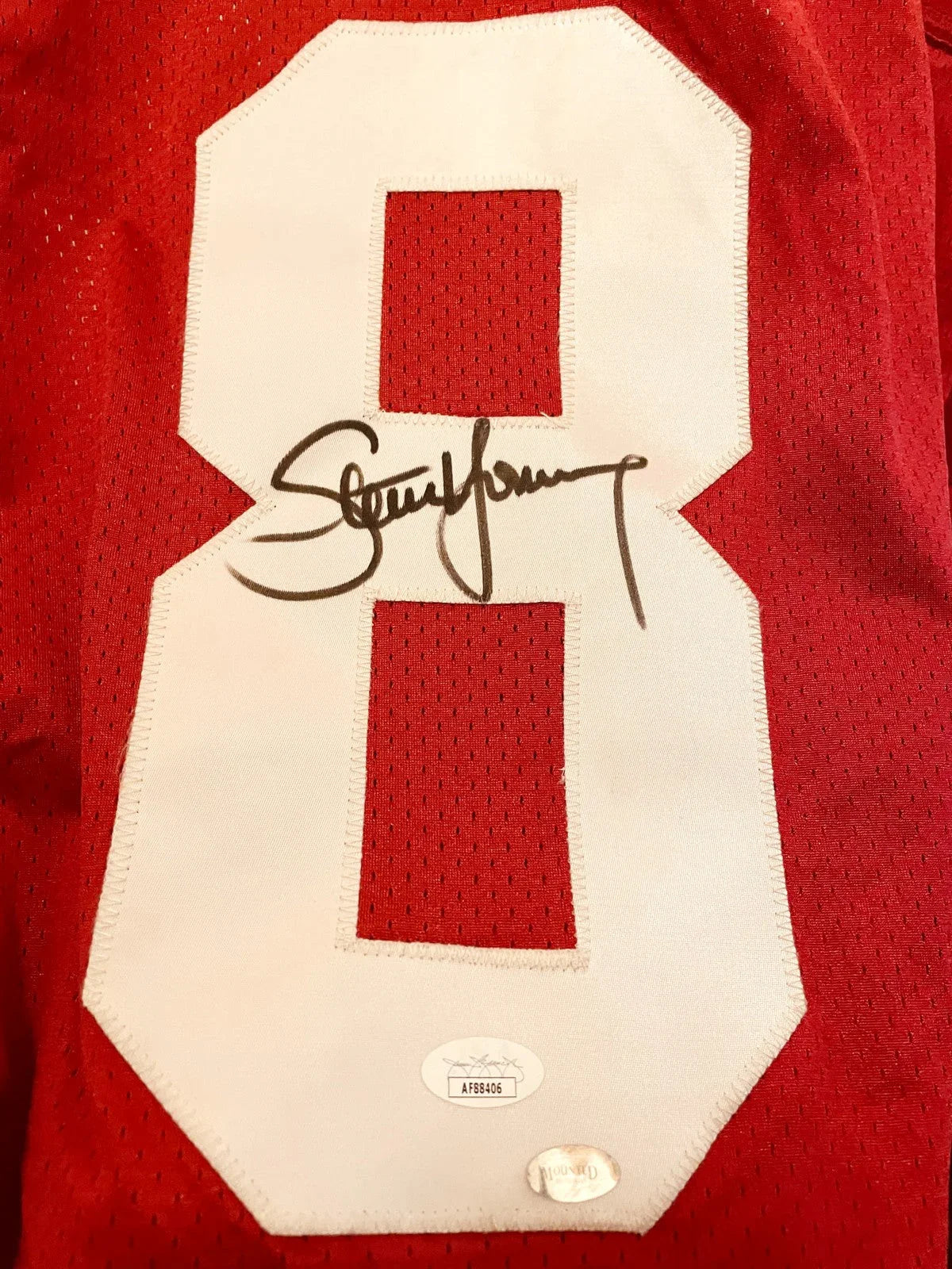 Steve Young autographed SF 49ers Wilson red jersey JSA - AutographsForSale.com