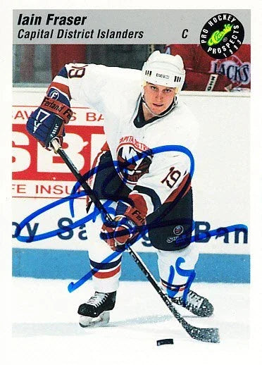 Iain Fraser signed Capital District Islanders 1993 Classic Pro hockey Prospects card - AutographsForSale.com