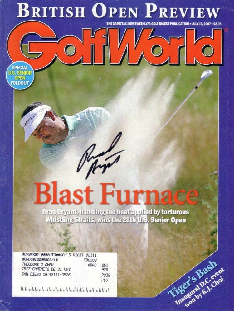 Brad Bryant signed 2007 US Senior Open Golf World cover - AutographsForSale.com