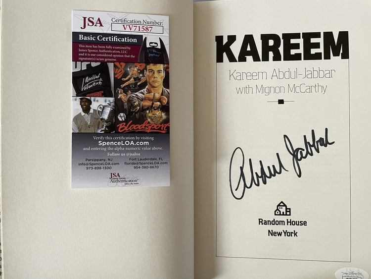Kareem Abdul-Jabbar autographed Kareem 1990 1st edition book JSA Lakers - AutographsForSale.com