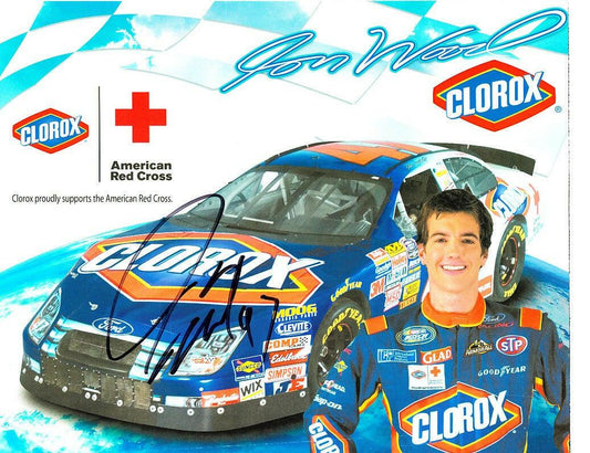 Jon Wood autographed Clorox Racing NASCAR 8x10 photo card - AutographsForSale.com