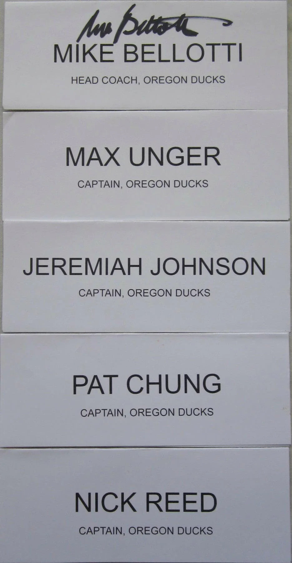 Mike Bellotti signed Oregon Ducks 2008 Holiday Bowl luncheon placard - AutographsForSale.com