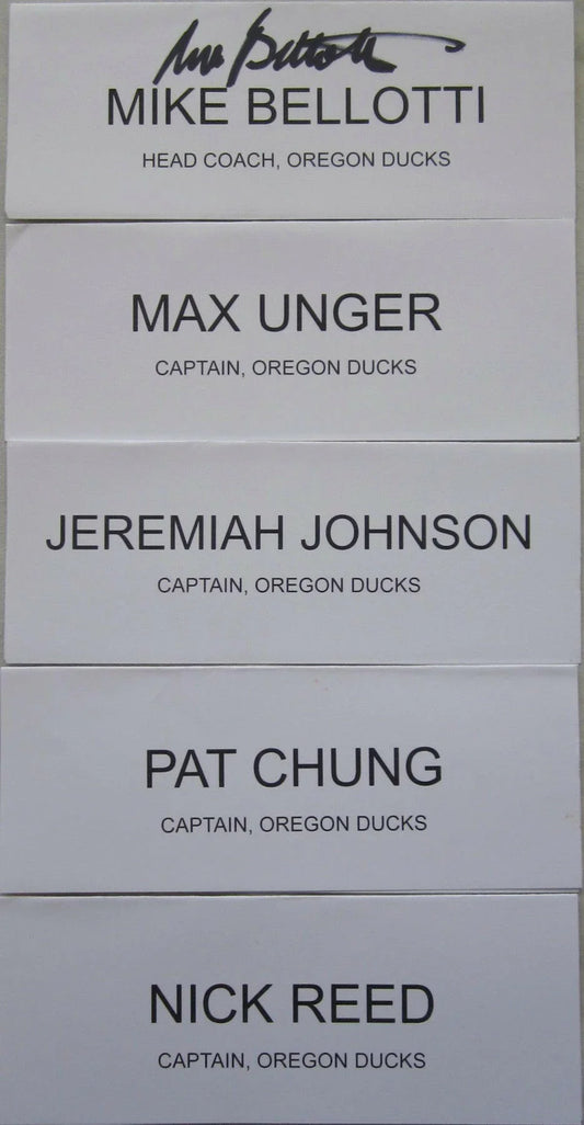 Mike Bellotti signed Oregon Ducks 2008 Holiday Bowl luncheon placard - AutographsForSale.com
