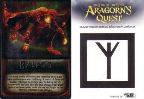 Aragorns Quest 2010 SDCC Balrog Lord of Rings promo card - AutographsForSale.com
