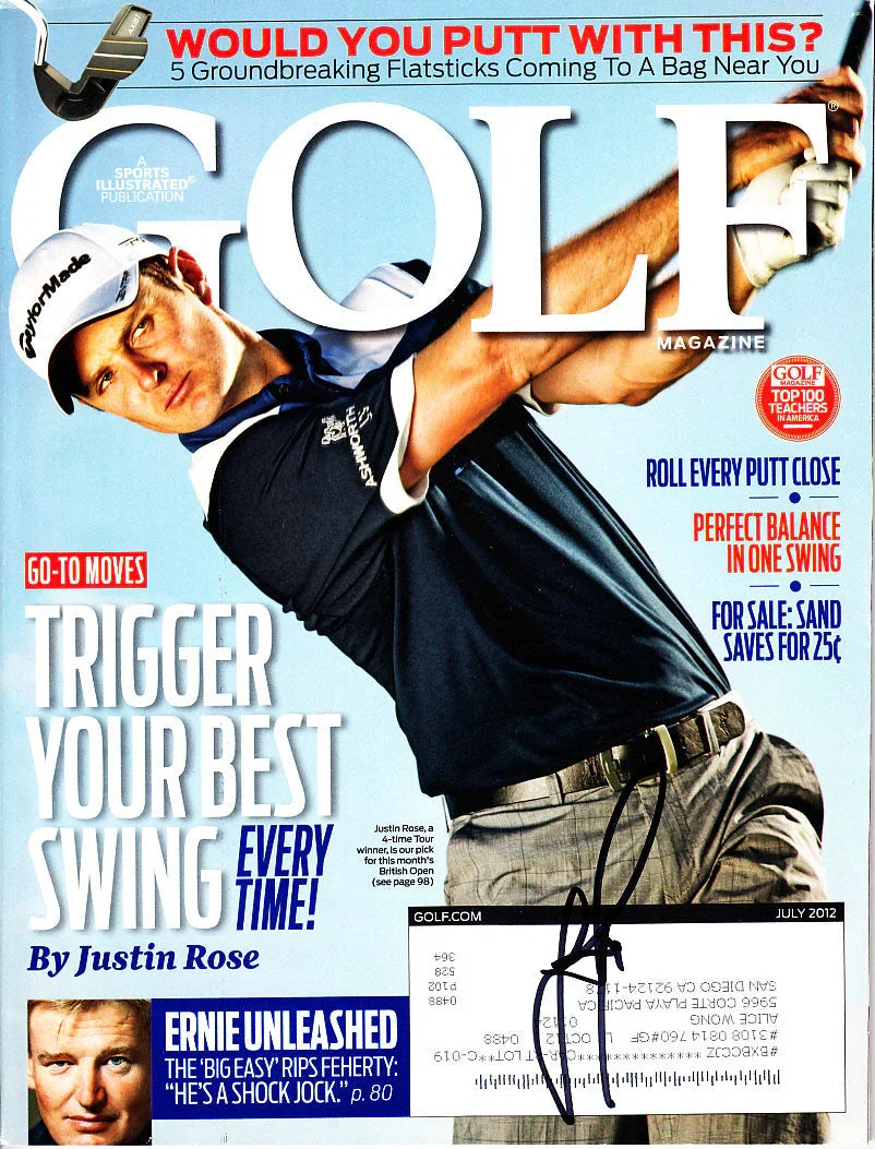 6 Justin Rose autographed Golf Digest Golf World issues - AutographsForSale.com