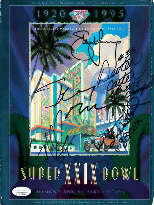 1994 San Francisco 49ers autographed Super Bowl 29 program Jerry Rice Steve Young JSA - AutographsForSale.com