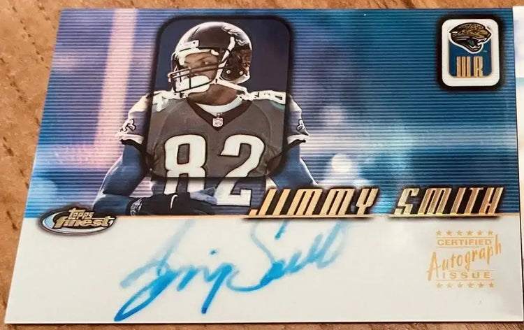 Jimmy Smith certified signed Jacksonville Jaguars 2001 Topps Finest card - AutographsForSale.com