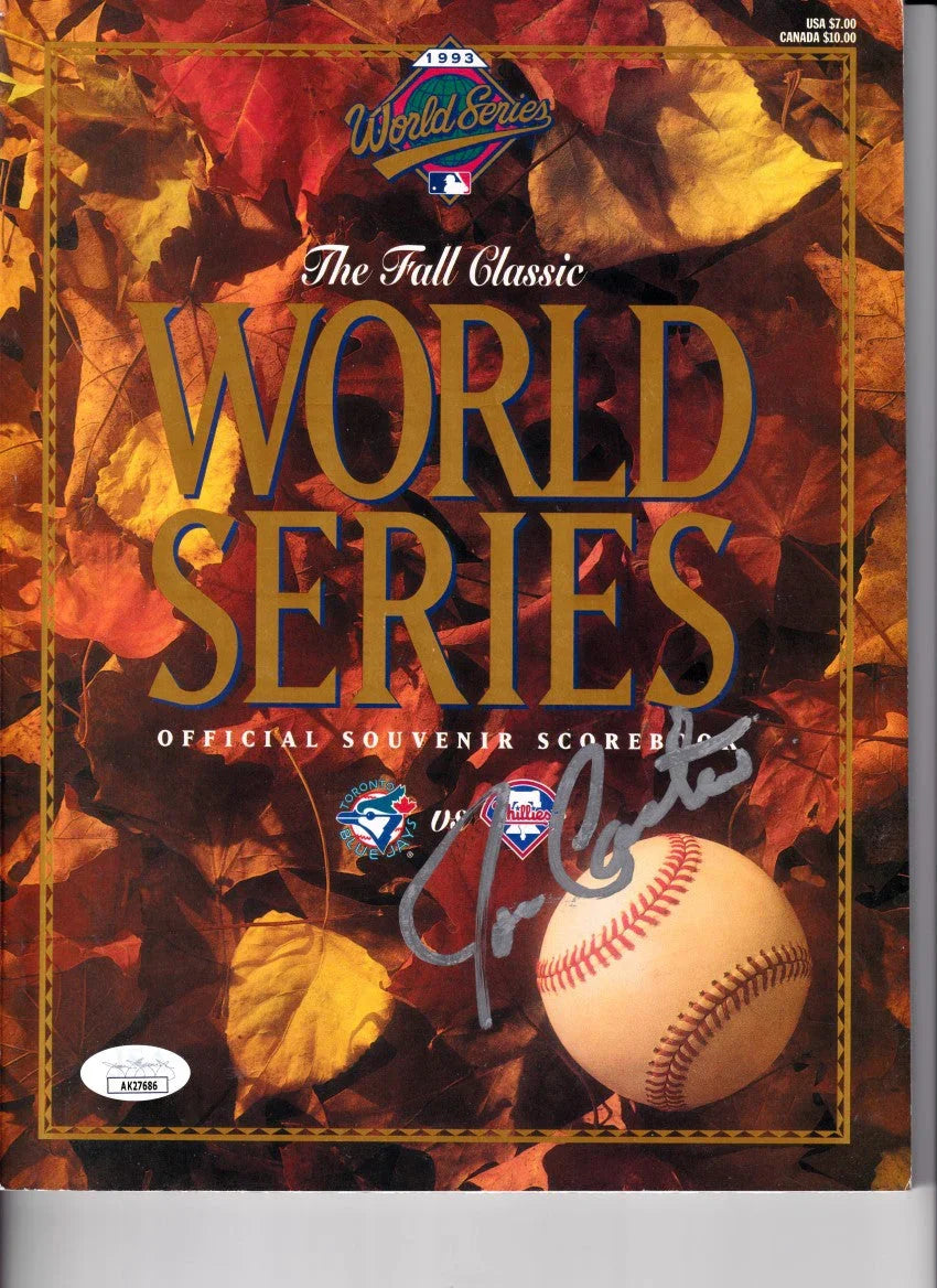 Joe Carter signed 1993 World Series program JSA Blue Jays - AutographsForSale.com