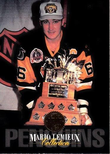 Mario Lemieux Collection Penguins 1993-94 Leaf NHL hockey insert card 6 - AutographsForSale.com
