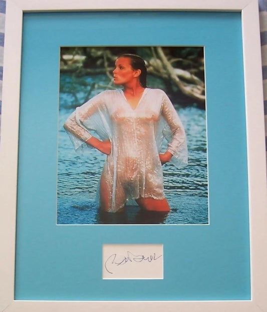 Bo Derek autograph framed with wet sheer blouse 8x10 photo JSA - AutographsForSale.com
