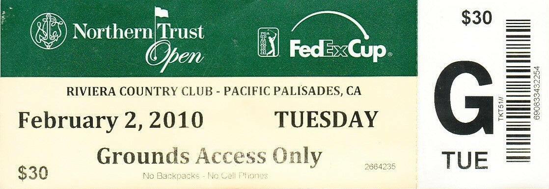 2010 Northern Trust Open Riviera golf ticket Steve Stricker Wins - AutographsForSale.com