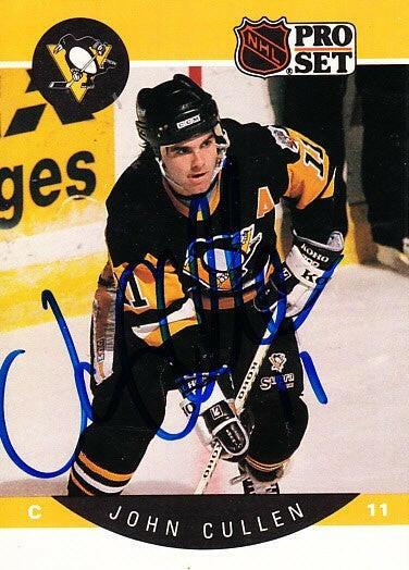 John Cullen signed Pittsburgh Penguins 1990-91 Pro Set card - AutographsForSale.com