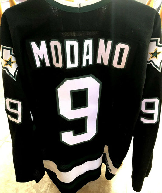 Mike Modano Dallas Stars 1999 Stanley Cup Finals CCM stitched black jersey - AutographsForSale.com