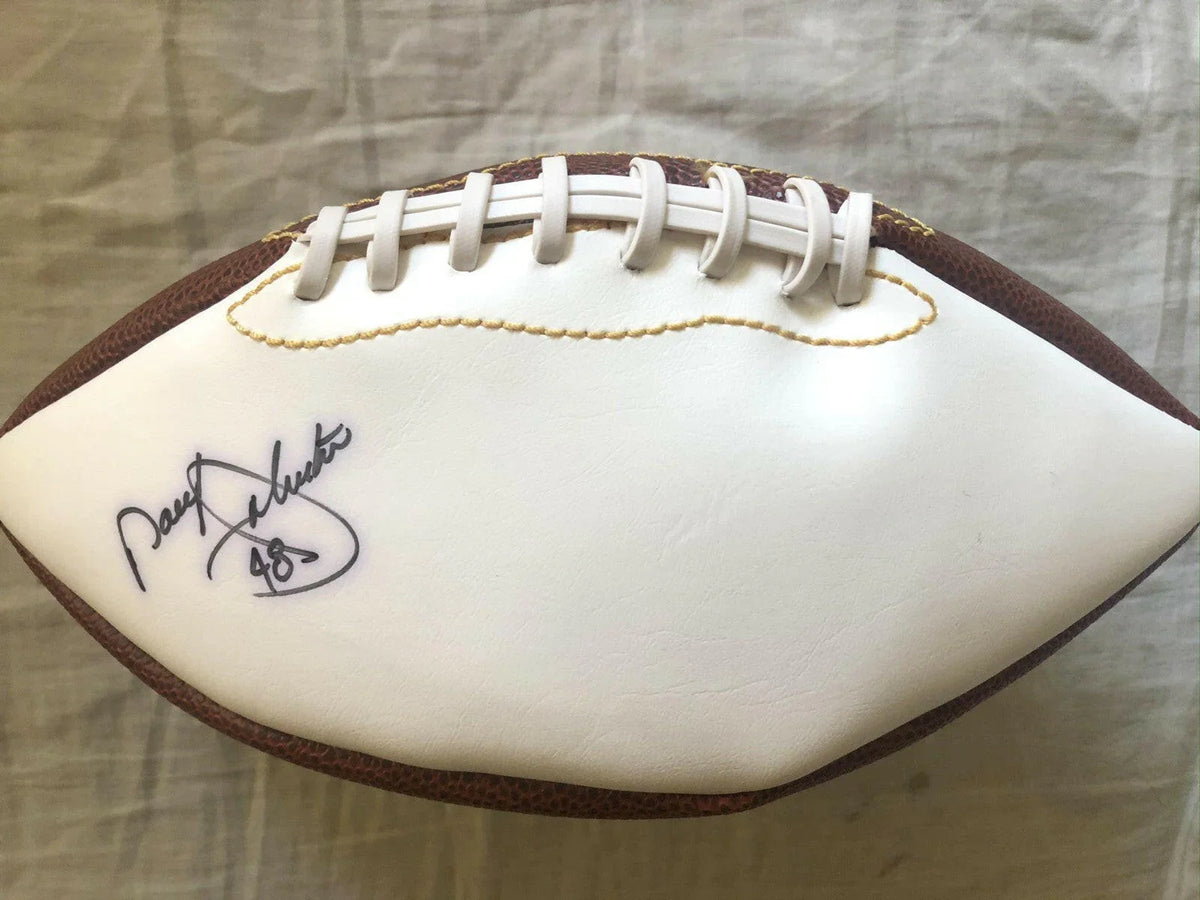 Daryl Moose Johnston signed white panel football Dallas Cowboys - AutographsForSale.com